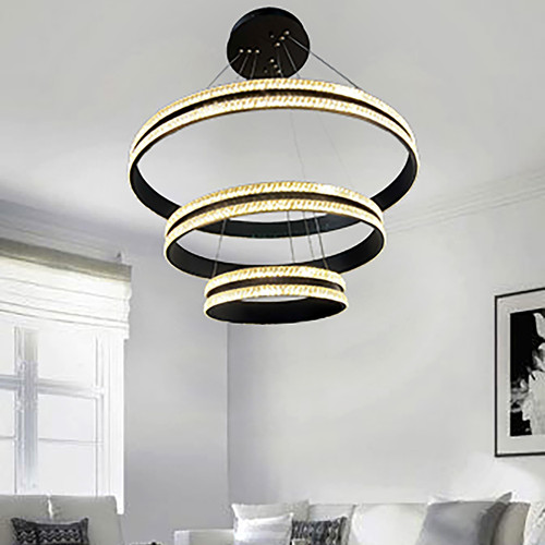 لوستر آویز مدرن تارا مدل سه شیار کریستالی کد PB3-K370